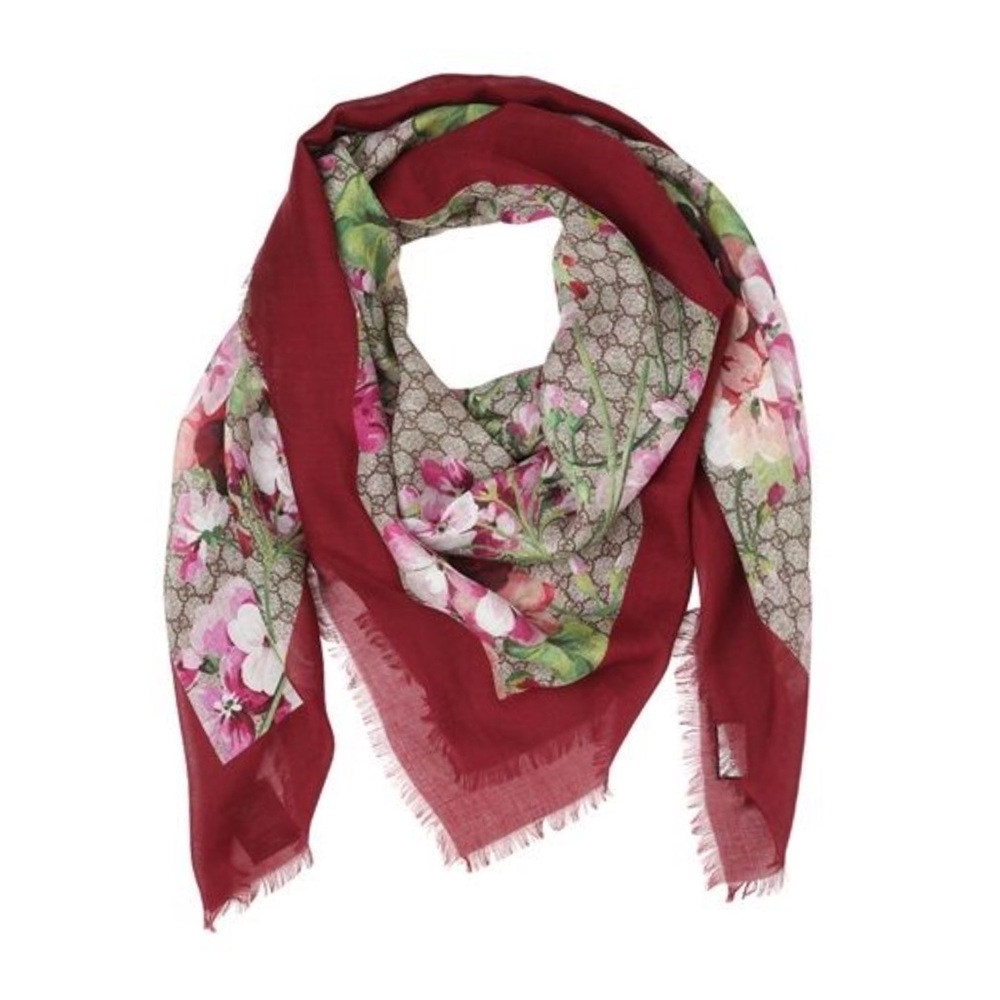 Gucci GG Monogram Floral Square Scarf
